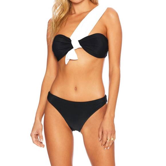 NEW BEACH RIOT odessa bikini top in black & white - Picture 1 of 3